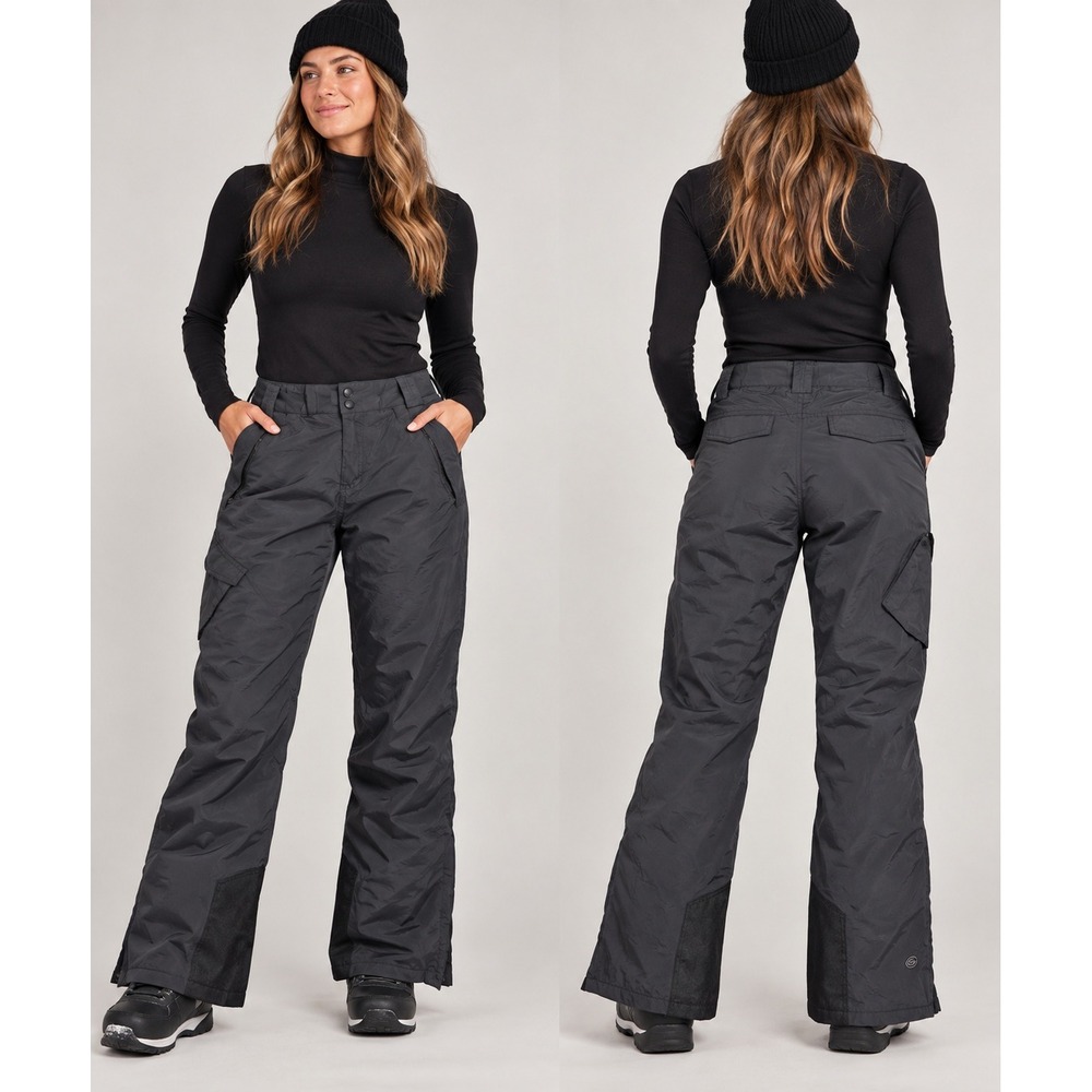 Slalom Snow Pants Womens Medium Black Insulated Ski Snowboard Cargo 958F14SLW04